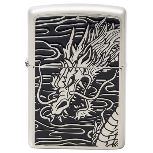 Encendedor Zippo Oil Lighter Dragon Plateado