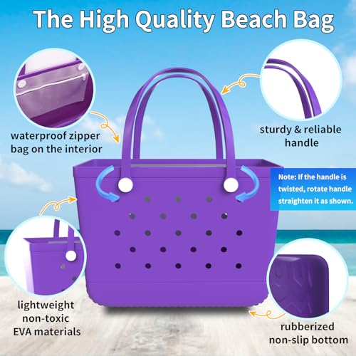 Bolsas de almacenamiento y playa de goma lavables con compartimento impermeable 5