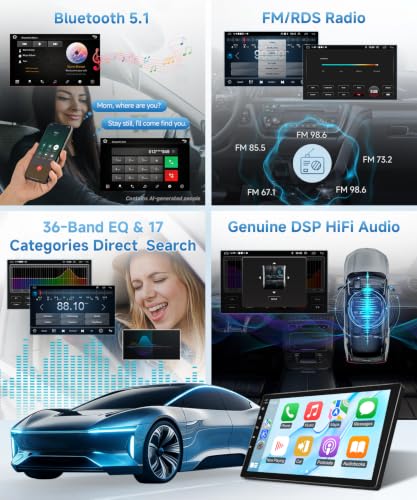 Image of Stereo for BMW 325i 328i 335i E90 E91 E92 E93 2005-2011 Radio with Wireless CarPlay & Android Auto, 9 inch IPS Touch Screen for 328i Car Navigation GPS BT WiFi FM DSP RDS AUX SWC Carmera, No Fiber