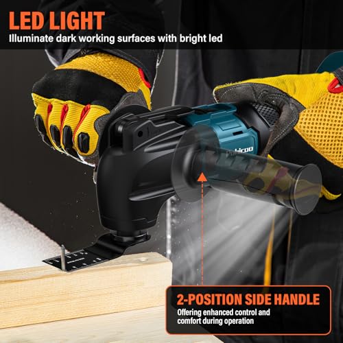 Accu oscillerende multitool, oscillerende zaag voor Makita 18V accu, 6-traps multitool, multifunctionele zaag voor verwijderen, schrapen en zagen (zonder accu) - Afbeelding 6