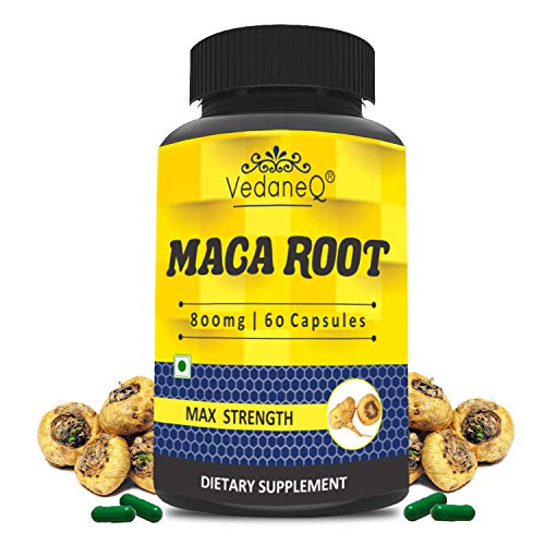 VedaneQ Maca Root Capsules Supplement for Men Pure Extract 800mg and 60 Vegetarian Capsules for men Health & Wellness | Maca Root Capsules Max Strength Dietary Supplement Energy and Endurance VedaneQ Maca Root Capsules Supplement for Men Pure Extract 800mg and 60 Vegetarian Capsules for men Health & Wellness | Maca Root Capsules Max Strength Dietary Supplement Energy and Endurance