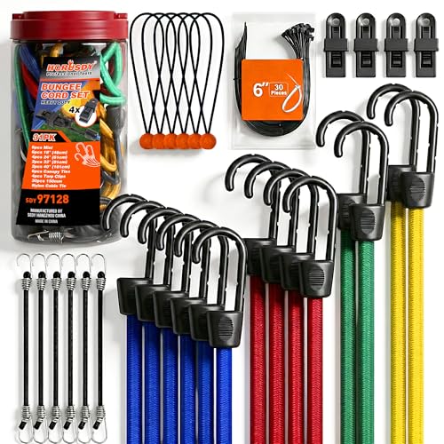 HORUSDY 31-Piece Premium Bungee Cords Assortment...
