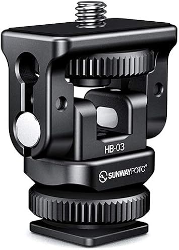 Sunwayfoto HB-03 Shoe Mount Tilt Head w Adjustable Tension Multi-Purpose Sunway