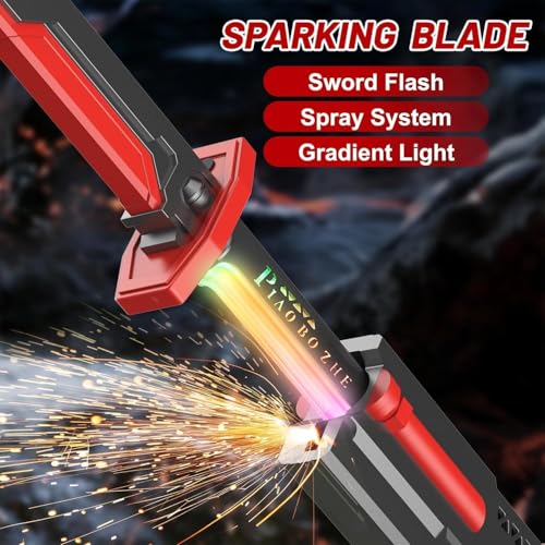 Image of Sparkblade LED Sword with Smoke & Spark Effects - 7-Color Light Katana with Sound FX Anime Cosplay Prop
