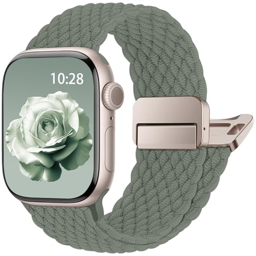 Geflochtenes Armband Kompatibel mit Apple Watch Armband 40mm 42mm 41mm 38mm 44mm 45mm 46mm 49mm, Magnetic Closure Sport Nylon Armbänder für iWatch Series 11 10 9 8 7 6 5 4 SE 3 2 1 Ultra