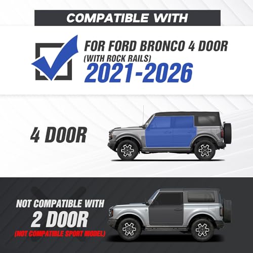 Estribos para Ford Bronco 2021-2026 4 puertas, acero miniatura 2