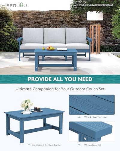 Image of SERWALL HDPE Outdoor Couch with Coffee Table