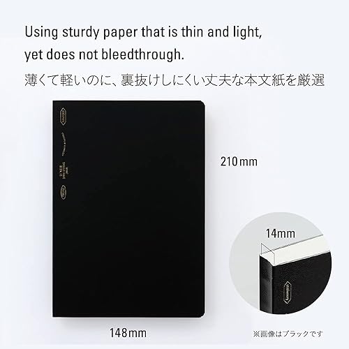 Miniatura 3 de Stalogy Cuadernos a cuadros S4 5.8 pulgadas x 8.3 pulgadas (negro) A5 365 días páginas lisas