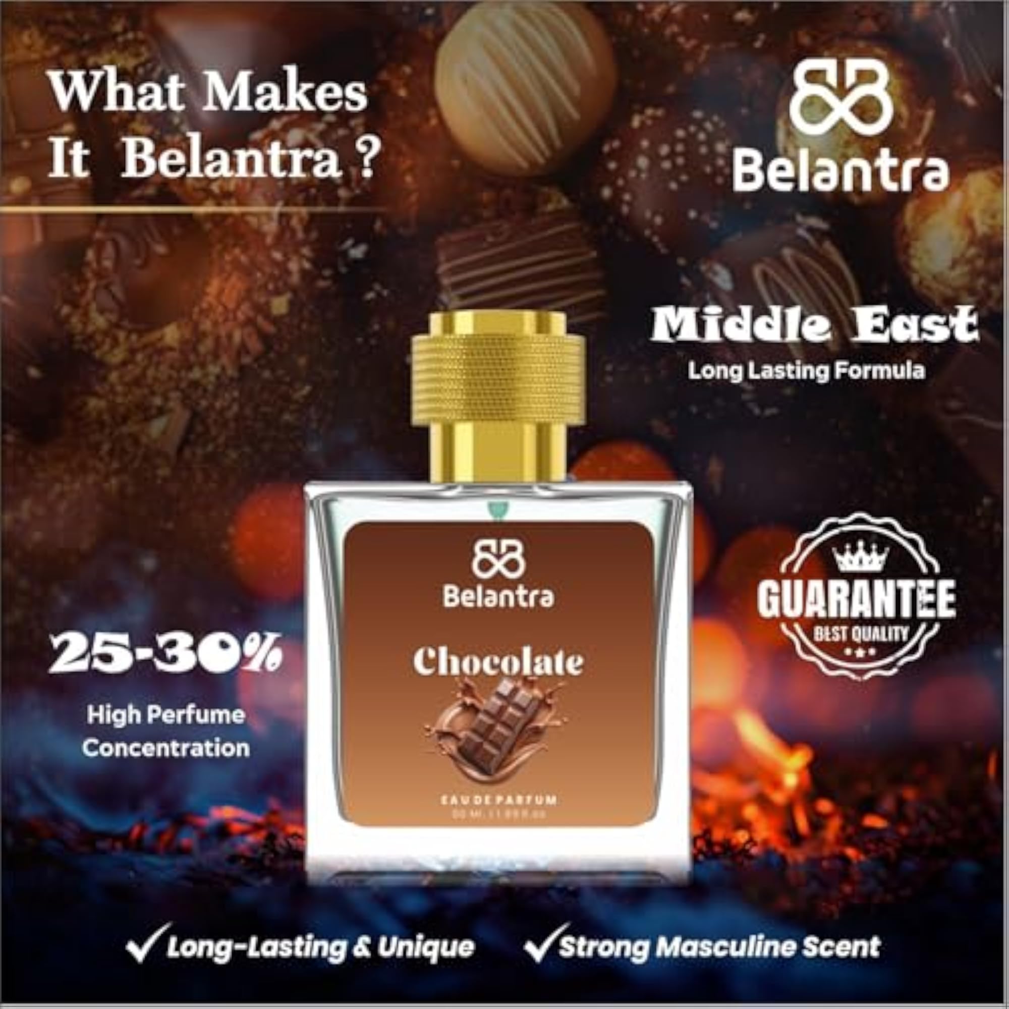 Chocolate Eau De Parfum 50ml, Unisex Fragrance