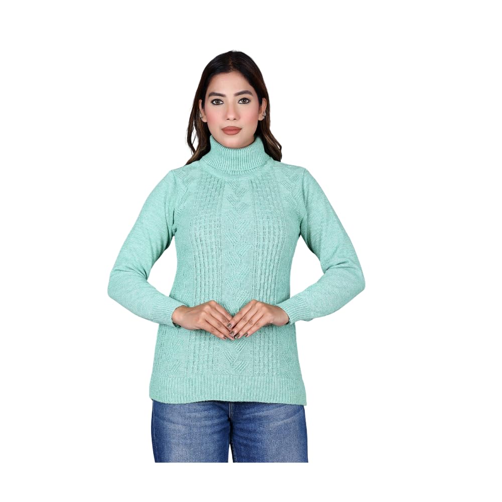 knitzy Women’s Woolen Winter Stylish Sweater | Warm Knitted Casual & Office Wear – Teal, Size XL-picture-33