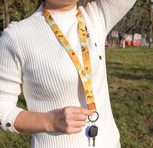SENLLY Auspicious Cloud Neck Lanyard Premium Quality Wristlet Strap with Metal Ring and Genuine Leather, for Key Chain, Camera, Cell Mobile Phone, Charms, Lightweight Items etc - Thumbnail 3