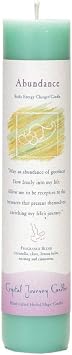 Crystal Journey Reiki Charged Herbal Magic Pillar Candle - Abundance - Made with Aromatherapy Essential Oils Clove, Citronella, Lemon Balm, Cinnamon, and Nutmeg
