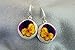 Handmade Embroidered Earrings with Pansy Flower