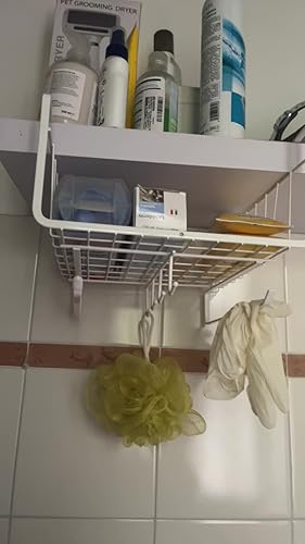 Cestini Sospesi MISNODE Per Cucina - Organizzatore Filo Metallico Bianco Sotto Ripiano - Foto 5