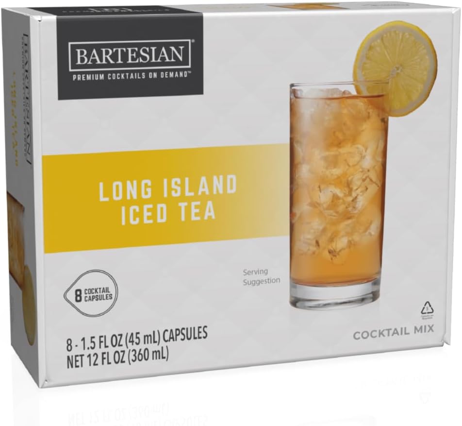 Bartesian Long Island Iced Tea Cocktail Mixer Capsules for Cocktail Machine – Home Bar Mixology Cocktails Mix Pod Capsule Set to Use with The Bartesian Cocktail Drink Maker Machine – Pack of 8