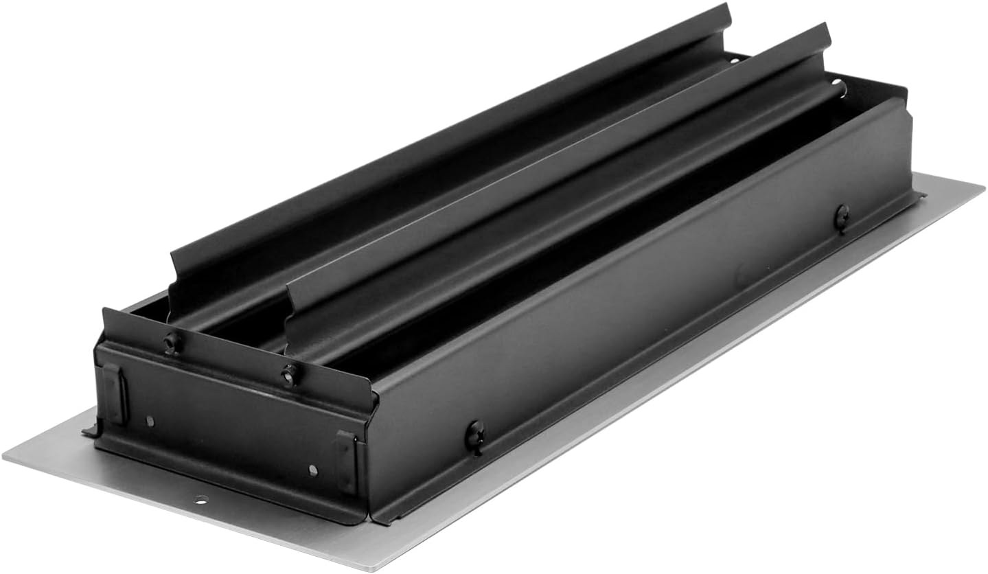 Naiture Stainless Steel Wall Register, Heavy Duty Rust-Resistant Air Vent Cover, Metal Damper or Lever, Modern Style Grille Wall Vent (Brushed Nickel, 4" X 14")