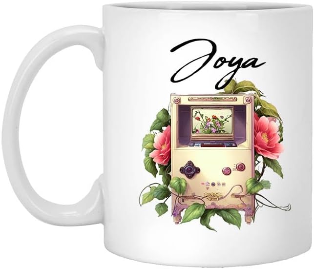 Miniatura 1 de Personalized Name Joya 11oz White Mug Classic Retro Game Mug Game Gifts for Her Game Girl Gifts for Women Gaming Coffee Cup Video Game Personalized