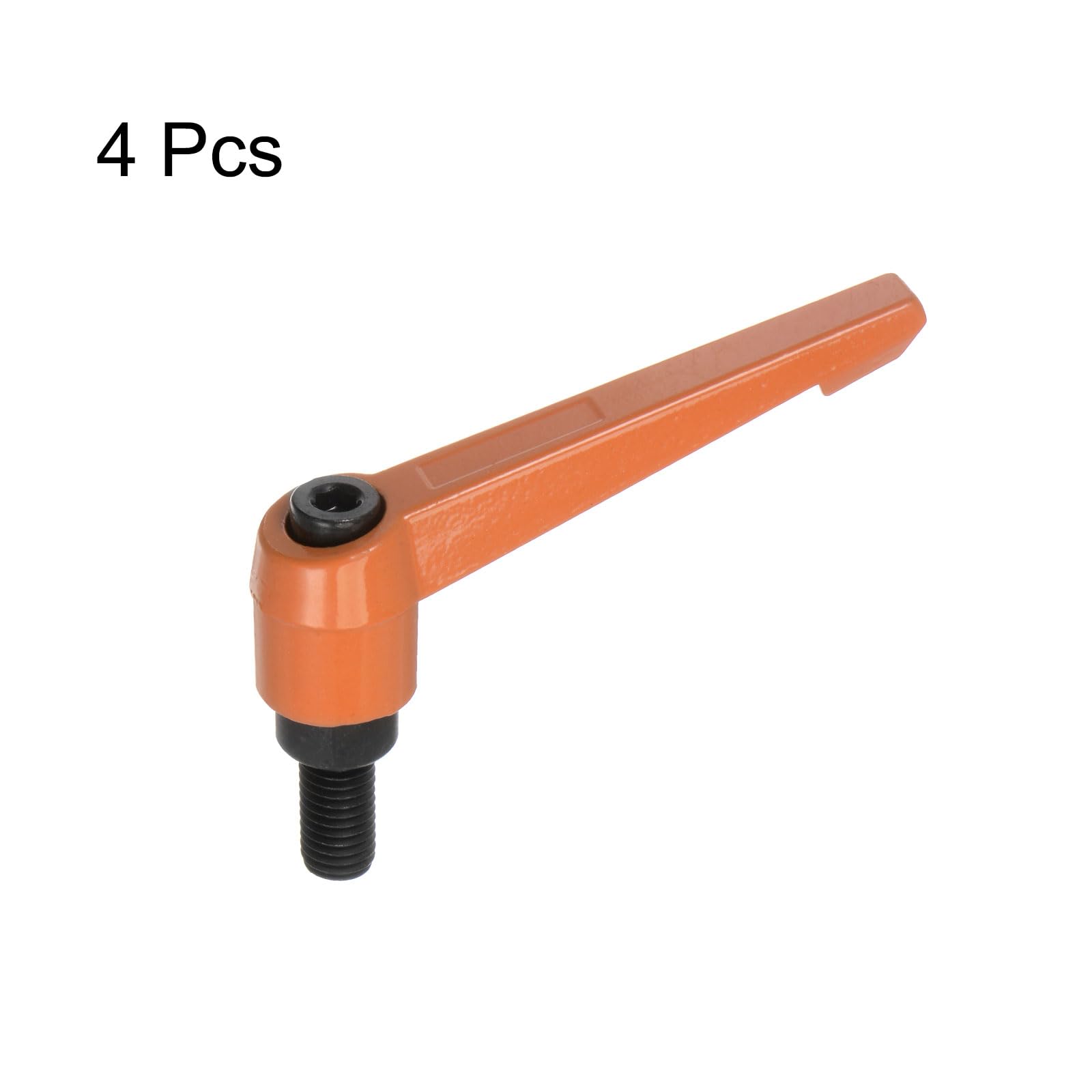 QUARKZMAN 4pz Regolabile Serraggio Leva Maniglie M10 x 20mm Maschio Filettatura Bullone Manopole Girevole Vite blockggio Rapido Rilascio Cricchetto Pulsante Maniglia, Arancione