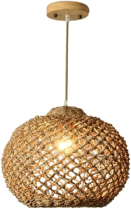 Lampe Suspendue en rotin pour îlot de cuisine et salle à manger chaleureuse