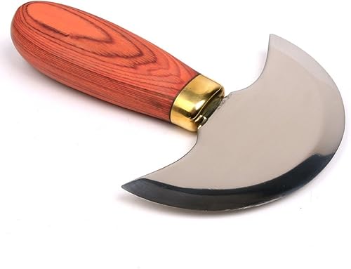 Miniatura 2 de Cuchillo redondo de cuero de doble filo súper afilado cuchillo de corte a mano más cuchillo de media luna para manualidades de cuero DIY