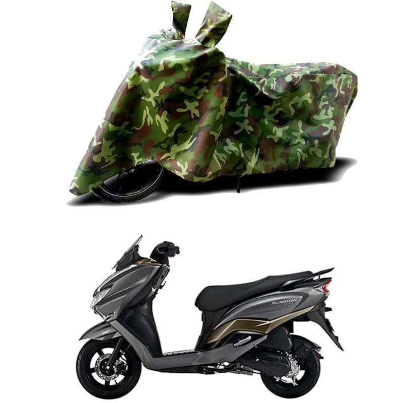 Image of 100% Water Resistant Bike Scooty Two Wheeler Body Cover Compatible for Suzuki Burgman Electric /UV-Rays /Heat Protection /Birds Dropping /Scratchproof /Dust Proof /Waterproof /All [Green MJ]