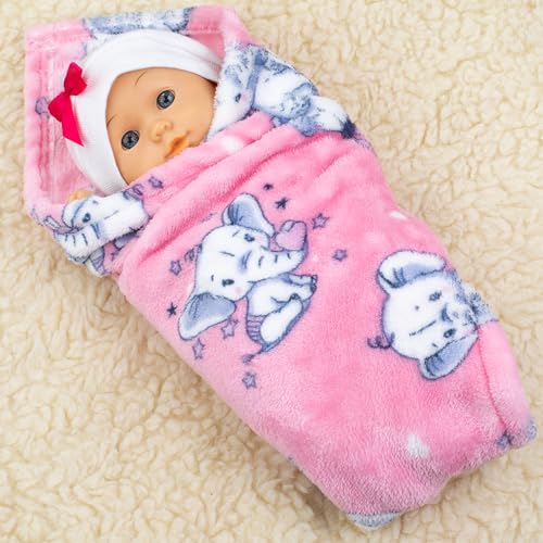 PinkZebra Puppendecke für Puppenbett, Decke 40 x 50 cm für Puppenwagen,...