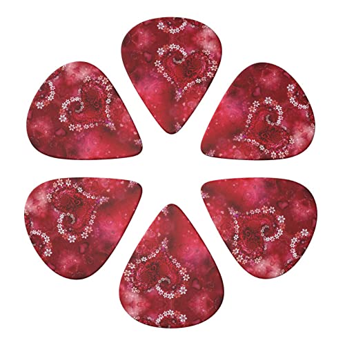 Romantique Heart Lot de 6 médiators pour guitare acoustique, guitare électrique, basse, ukulélé – fin, moyen et épais - Les Beatles, Paul McCartney, John Lennon, RIngo Starr, George Harrison Romantique Heart Lot de 6 médiators pour guitare acoustique, guitare électrique, basse, ukulélé – fin, moyen et épais – Image 5
