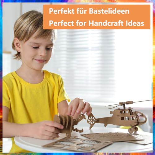 Oungy 50 Stück Wellpappe A4 (210 x 300 mm) Wellpappe zum Basteln 4 mm Dicker Karton Blätter für Malen, Modellieren