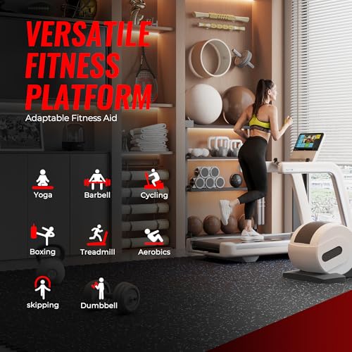 Image of SUPERJARE 0.79'' Extra-Thick Exercise Equipment Mats, 18 Pcs 72 Sq Ft Rubber Top Floor Tiles with High Density EVA Foam, Interlocking Gym Flooring for Home Gym, Workout Mat, Black /Blue