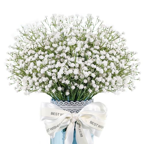 Der Rose 12Pcs Babys Breath Artificial Flowers White...