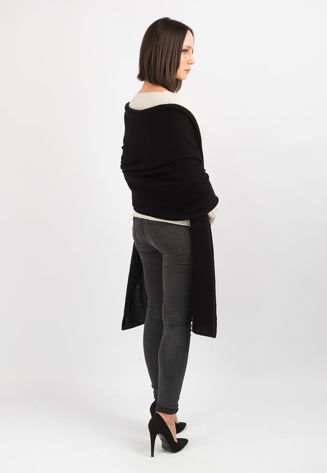 Dalle Piane Cashmere Damen Stola 100% Kaschmir | Hochzeitsschal und Abendstola für Zeremonien und Reisen, 60x205 cm, vier Jahreszeiten, Geschenk für Sie, Made in Italy