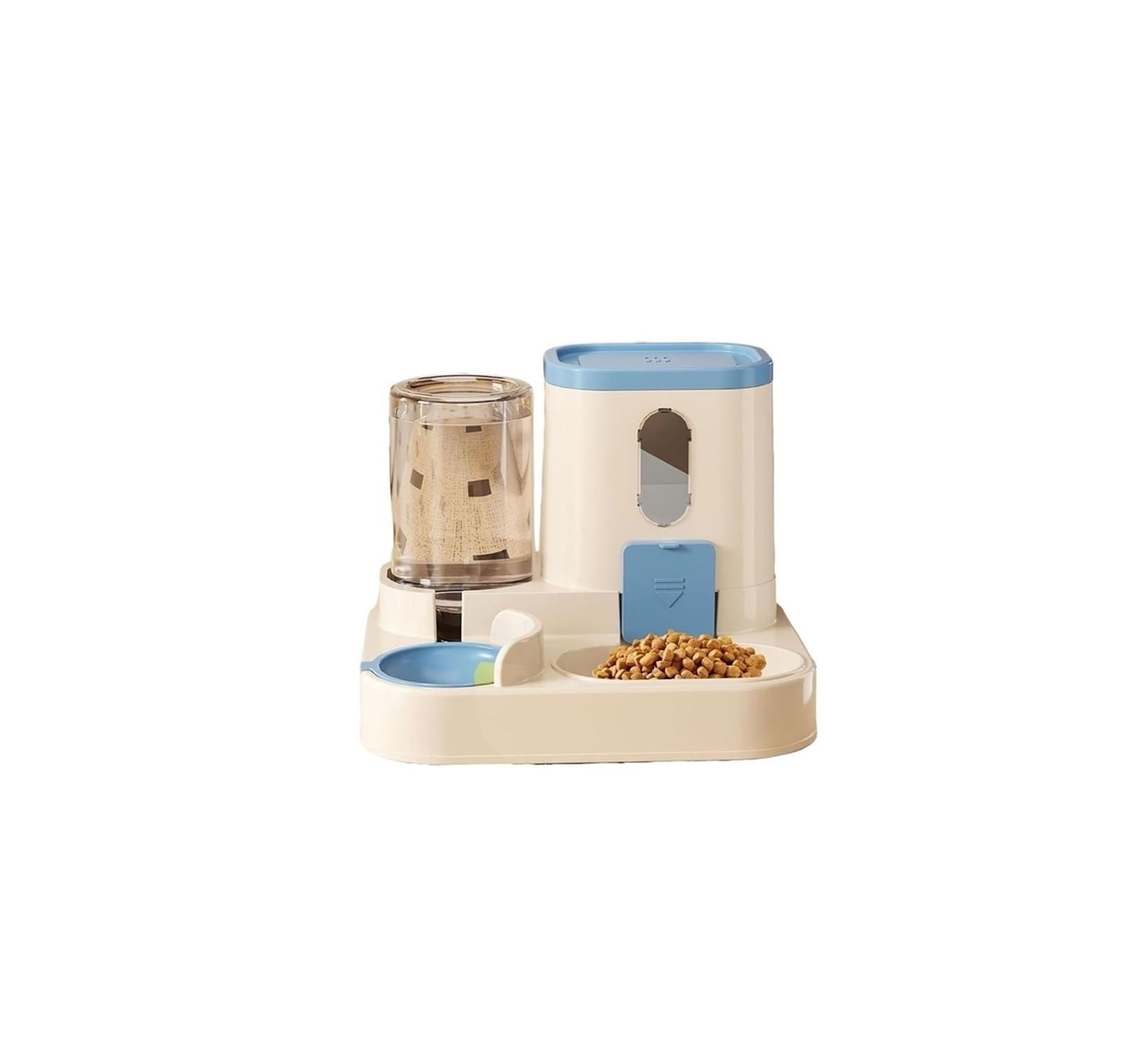 FGJsfhrDTU Automatic Feeder Water Dispenser, Large Capacity Food Bowl(Blue)
