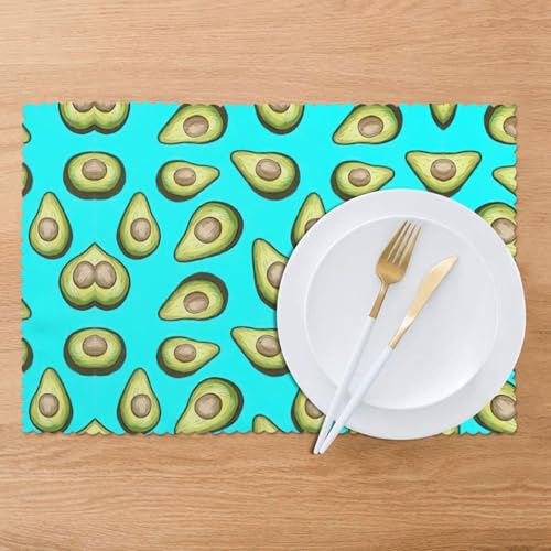 Set de table polyester aux finitions soignées imprimé avocat - 8