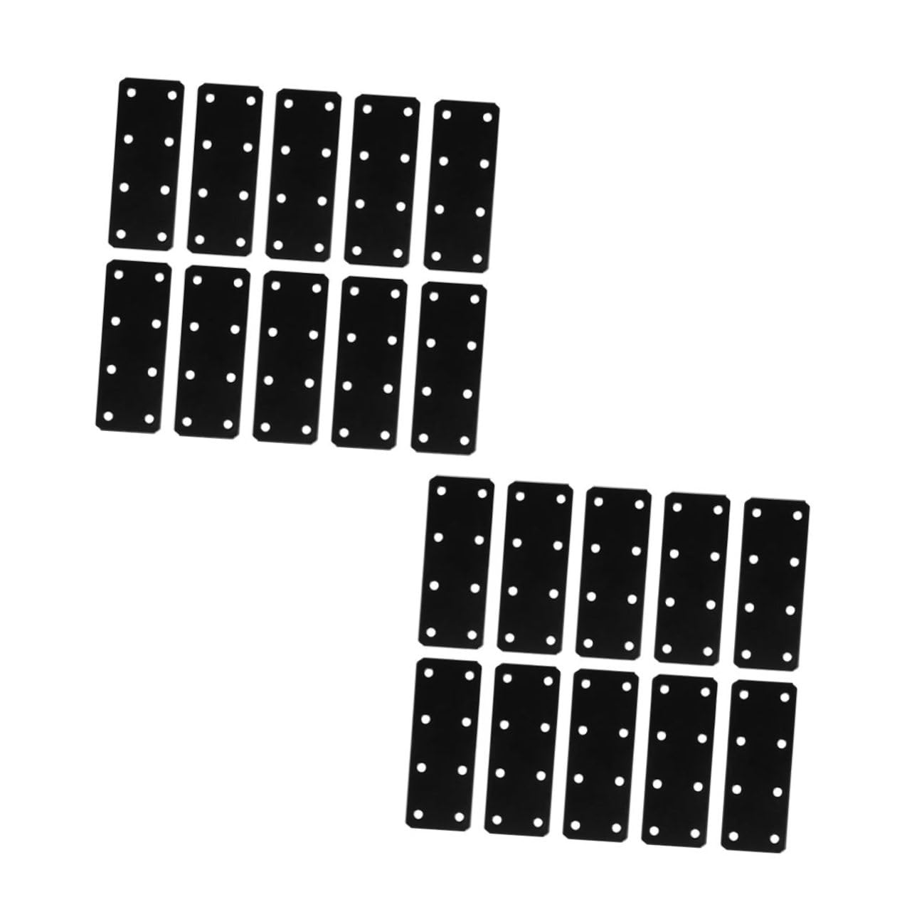 Plaques métalliques plates GARVALON : 20 renforts noirs de fixation pour meubles