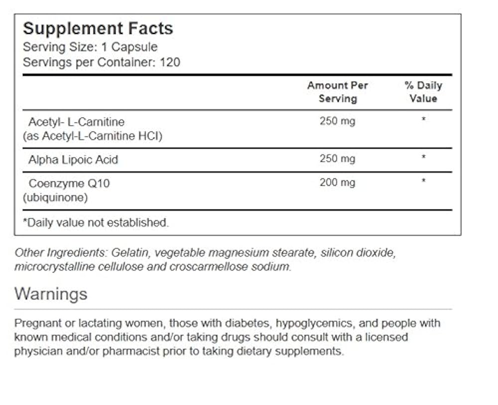Amazon.com: Vitacost Synergy Acetyl L-Carnitine, Alpha