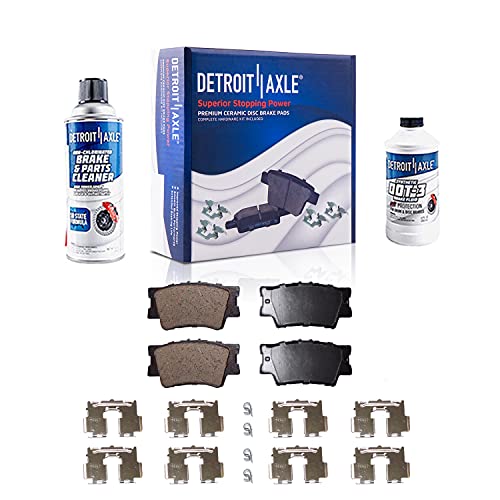 Detroit Axle - Front & Rear Drilled Slotted Rotors + Ceramic Brake Pads Replacement For Lexus Es350 Toyota Avalon Camry - 10Pc Set #TOP5