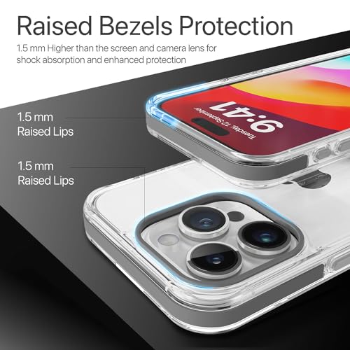Image of Vaku Luxos Apex Series Back Cover Case for iPhone 15 Pro Max Metal Frame Camera Bump Scratch Resistant Slim Thin Military-Grade Protection - White