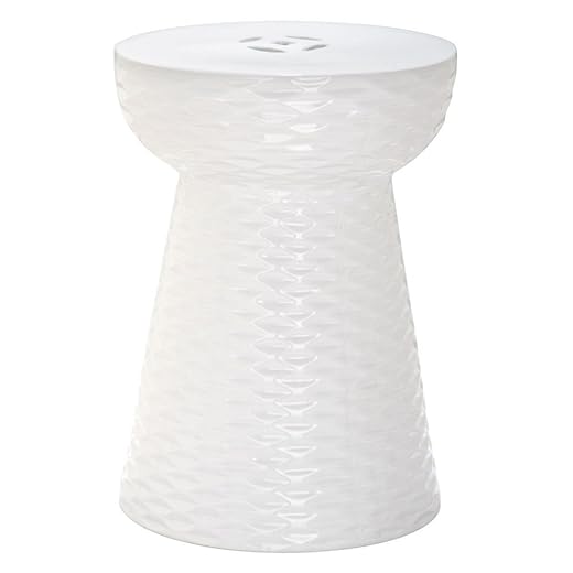 Safavieh Daphne Glazed Ceramic Decorative Garden Stool, White