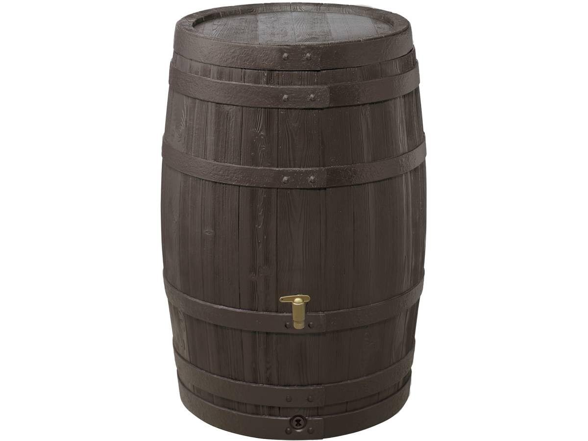 4rain Kit Récupérateur d'eau de Pluie 400L Brun foncé PE