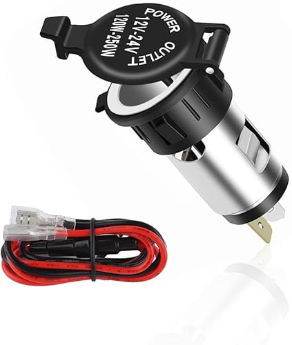 Enchufe para encendedor de cigarrillos de automóvil, enchufe de encendedor de cigarrillos de 12 V con cubierta impermeable y cable de extensión,
