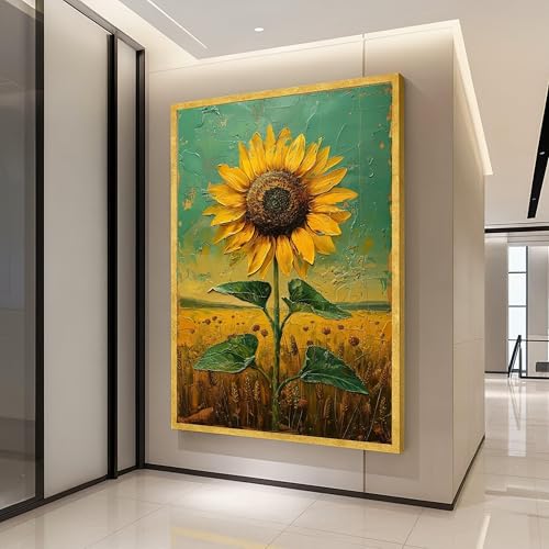Toile imprimée texturée tournesol pour raviver un mur sombre de cuisine - 2