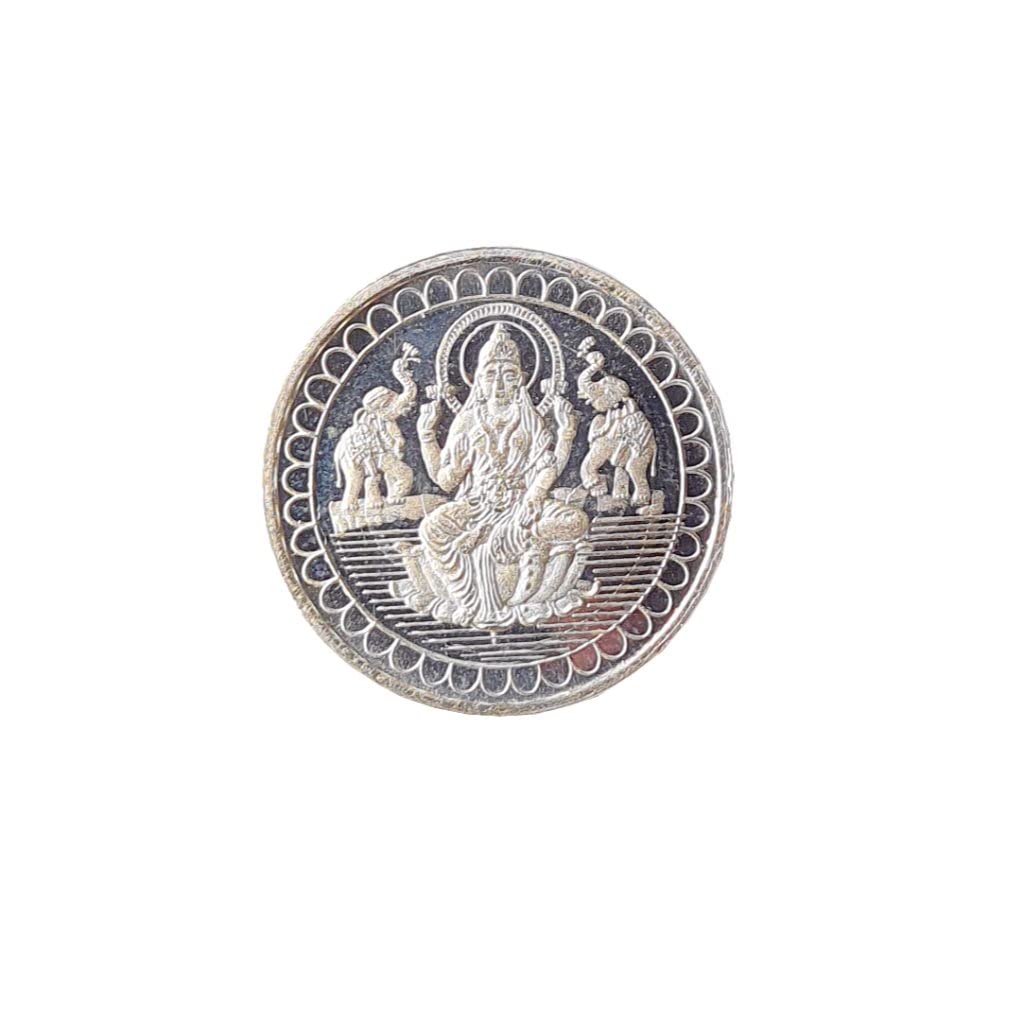 925 Sterling Fine Pure Silver Lakshmi Coin For Pooja And Prosperity For Hindu Pooja Accessories,Diwali,Gift,Wedding,Religious Decoration,Festivals,Hindu GOD,Auspecious And Prosperity
