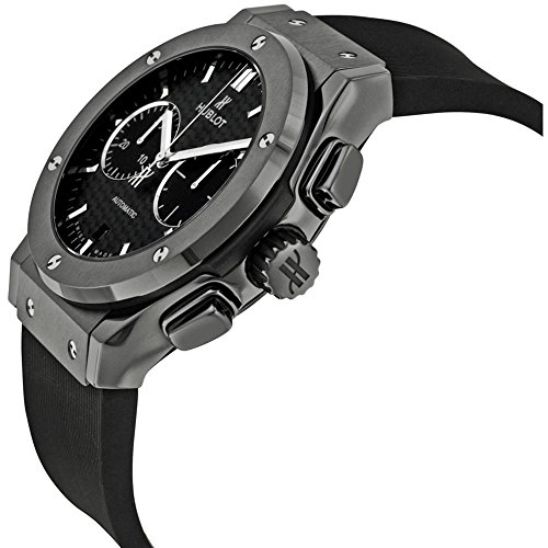 Hublot Classic Fusion Automatic Chronograph Black Magic Matt Carbon Fiber Dial Black Rubber Mens Watch 521.cm.1771.RX2