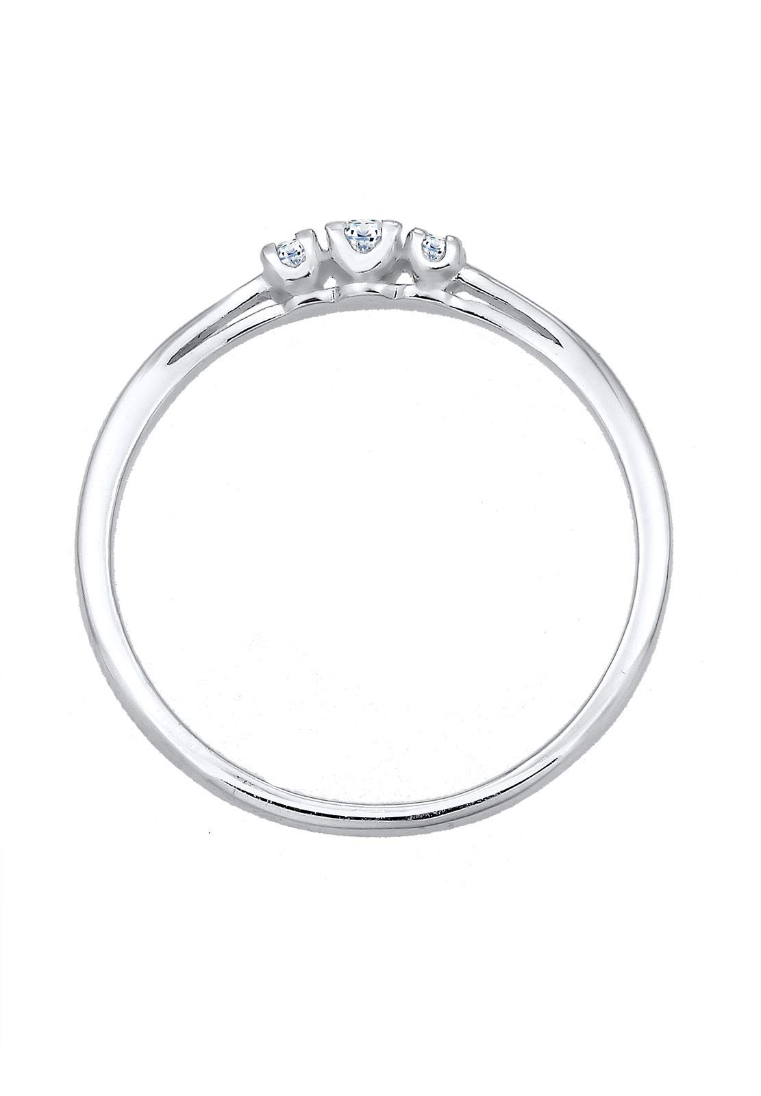 Elli PREMIUM Anillos Compromiso para Mujer con Diamantes 0,07 quilates Confeccionado en Plata de Ley de 925