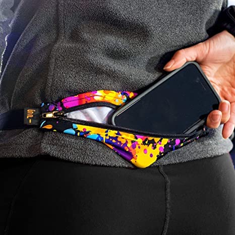 Image of SPIbelt Running Belt Original for Women Men, Phone Holder for Running, Running Fanny Pack, Holder for Phone, Running Waist Pack, Adjustable Waist, [Fits All Phones]. Anthracite with Black Zipper