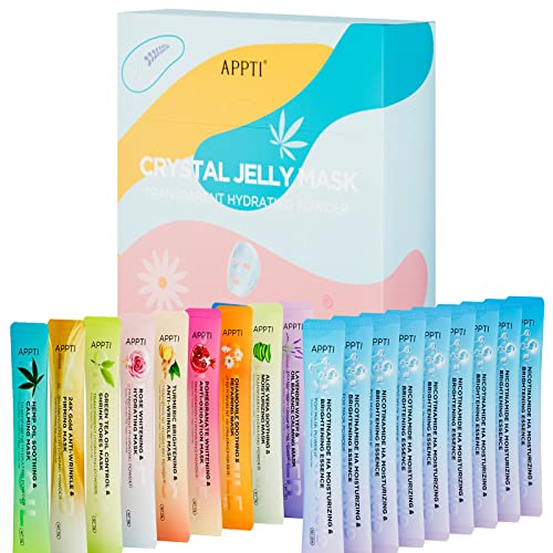 Appti Peel Off Jelly Mask Powder, Moisturizing Hydrojelly Facial Mask, Home Diy Spa Skincare Face Mask(9Pcs Mask Powder+9Pcs Hyaluronic Acid Essence) #TOP6