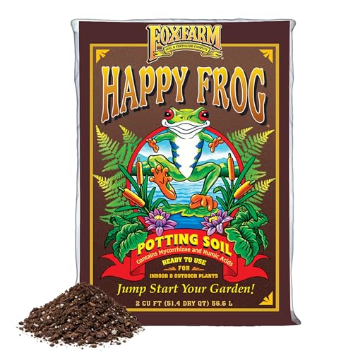 FoxFarm Happy Frog Potting Soil – Ready-to-Use Blend for Container Plants, 2 Cubic Feet