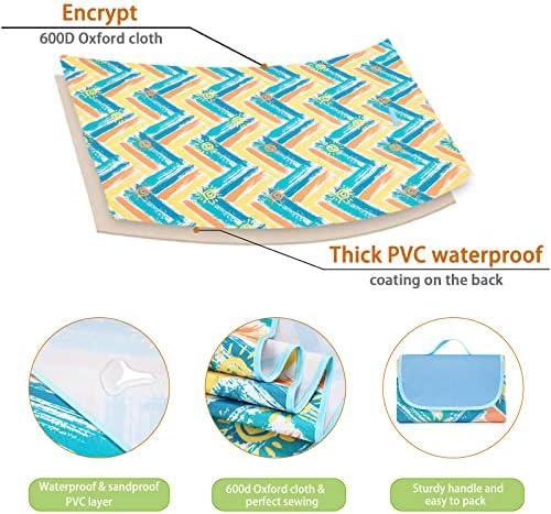 Newthinking Picnic Mat Waterproof 145x200 cm, 600D Oxford Cloth Waterproof Picnic Mat, Portable Foldable Picnic Mat for Outdoor Camping Garden, Blue