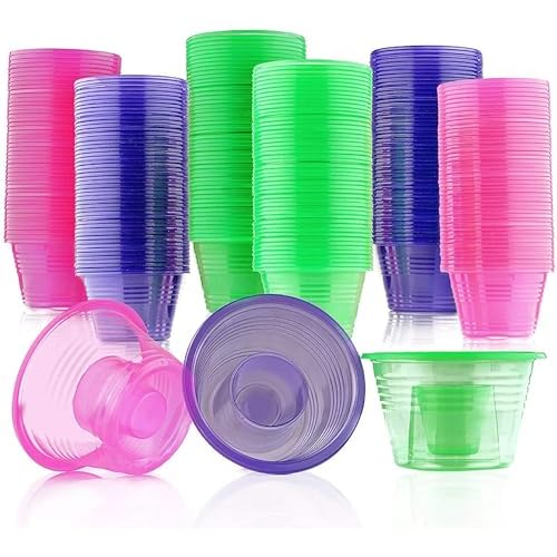 MATANA 150 Neon Bomb Cups 3.75oz with 1oz Inner Cup - Sturdy and Reusable Plastic Shot Glasses - Disposable Plastic Shot Cups for Parties, Bomb Shots