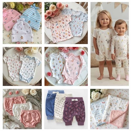 50x160cm Jersey Stoff mit Tiere - Kinderstoffe mit Waldtiere - Stoffe zum Nähen für Kinder & Baby - Mädchen Stoff aus 92% Baumwolle - Fuchs Hase Reh Wolf - keine Meterware - Miniliebe Kinderstoff